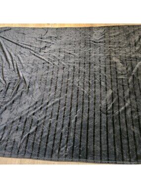 Napa Brand Black Stripe Design Fleece Throw Blanket, 60'' x 88''